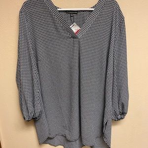 Black and white pattern blouse